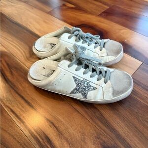 Golden Goose White and Gray Star Sneakers
